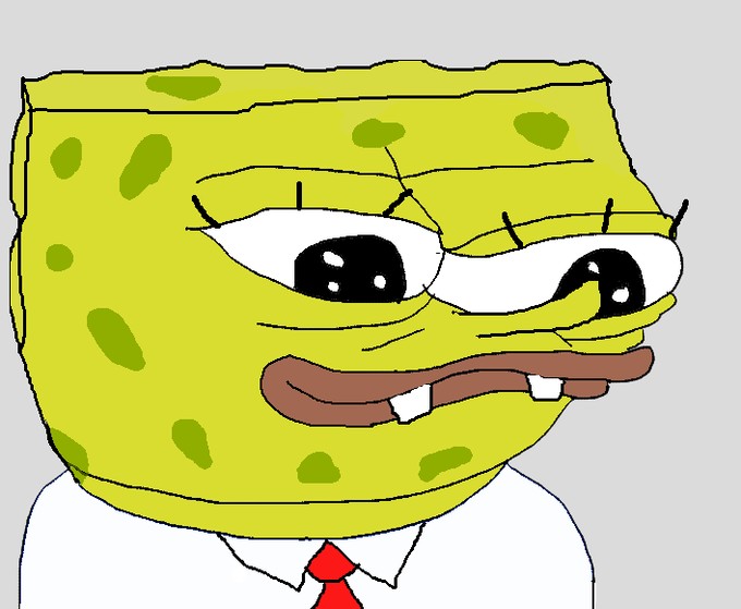 apu drawn as spongebob